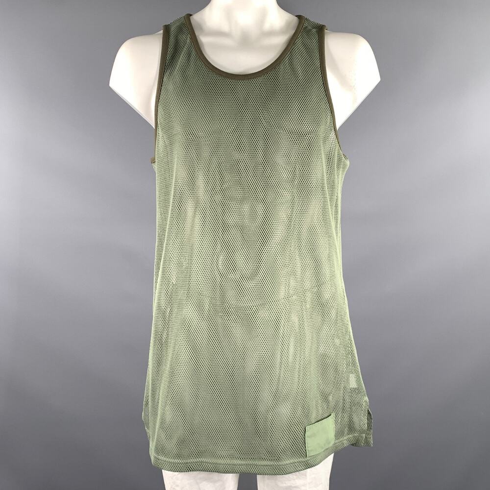 JOHN ELLIOTT Size XXL Green Olive Mesh Polyester Basketball Tank Top